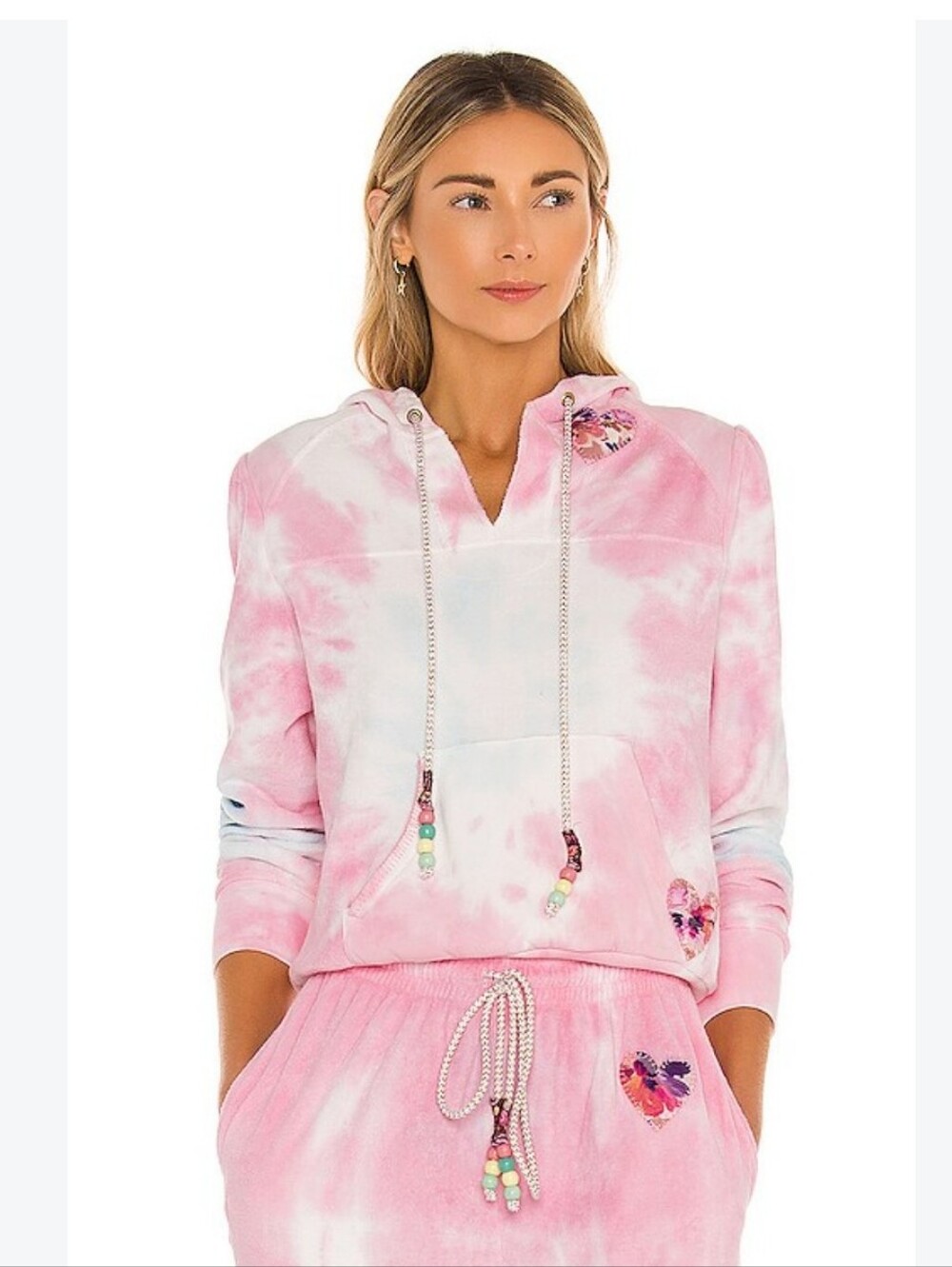 LoveShackFancy Kirby Pink Tie Dye Hoodie Sweatshirt Cherry Fizz From Revolve